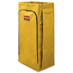 Vinyl Cleaning Cart Bag, 34 gal, Yellow, 17 1/2w x 10