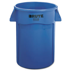 Brute Vented Trash
Receptacle, Round, 44 gal,
Blue