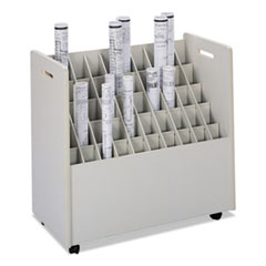 Laminate Mobile Roll Files, 50 Compartments, 30-1/4w x