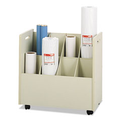 Laminate Mobile Roll Files, Eight Compartments, 30-1/8 x