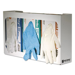 White Enamel Disposable Glove Dispenser, Three-Box, 18w x 3