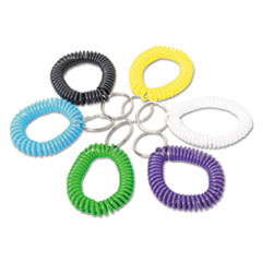 Wrist Coil Plus Key Ring, Plastic, Assorted Colors,