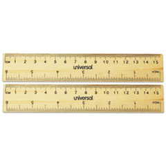 Flat Wood Ruler,
Standard/Metric, 6&quot;