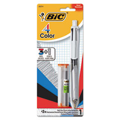 3 + 1 Retractable Ballpoint Pen/Pencil, Black/Blue/Red