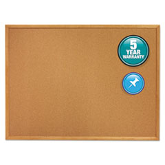 Classic Series Cork Bulletin Board, 60 x 36, Oak Finish