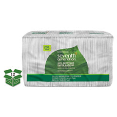 100% Recycled Napkins, 1-Ply, 11 1/2 x 12 1/2, White,