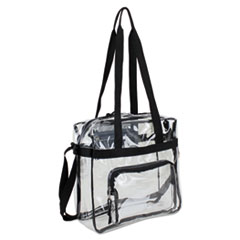 Clear Stadium Approved Tote, 12 x 5 x 12, Black/Clear