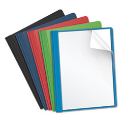 Clear Front Report Cover, 3 Fasteners, Letter, Assorted