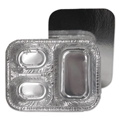 3-Compartment Oblong Aluminum Foil Container with Board