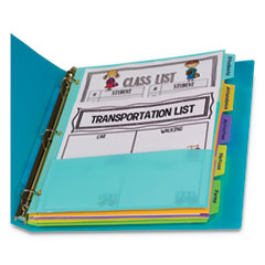 5-Tab Index Dividers with Multi-Pockets, 5-Tab, 11 1/2&quot;