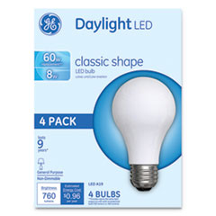 Classic LED Daylight Non-Dim A19 Light Bulb, 8W, 4/Pack