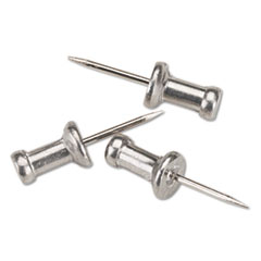Aluminum Head Push Pins, Aluminum, Silver, 1/2&quot;,