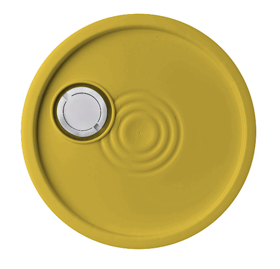 5 Gallon HDPE Cover, 90 Mil,  Yellow, Tear Strip, Spout