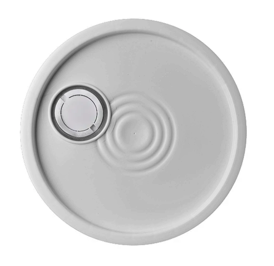 5 Gallon HDPE Cover, 90 Mil,  White, Tear Strip, Spout