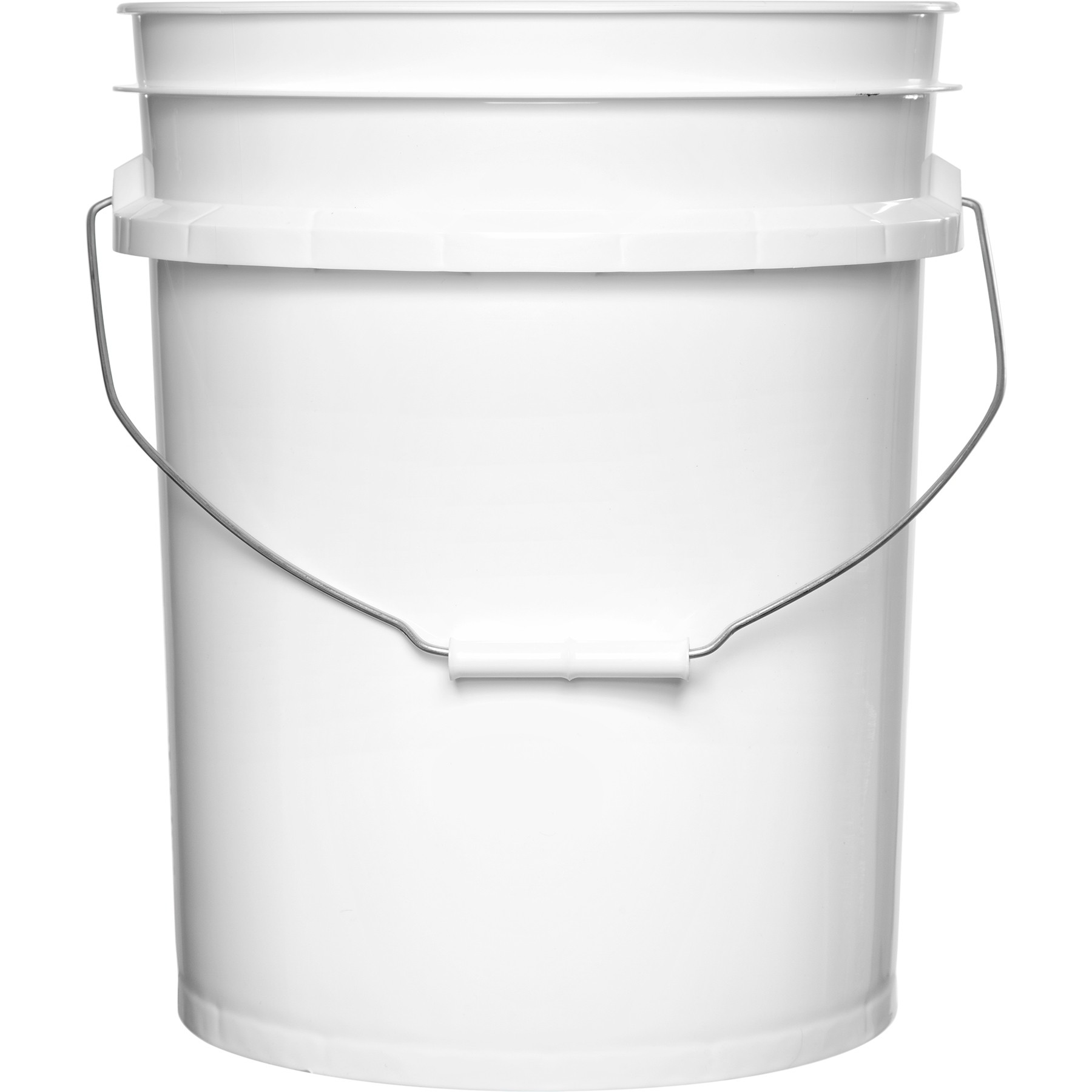 5 Gallon White Plastic Bucket W/Wire Handle (132/Skid)