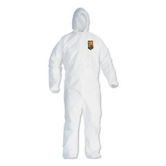 A40 Elastic-Cuff and Ankles Hooded Coveralls, White,