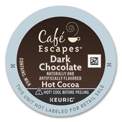 Caf Escapes Dark Chocolate Hot Cocoa K-Cups, 24/Box