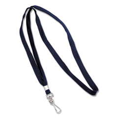 Deluxe Lanyards, J-Hook Style, 36" Long, Blue, 24/Box
