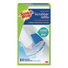 Disposable Toilet Scrubber Refill, Blue/White, 6/Pack