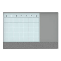 3N1 Magnetic Glass Dry Erase Combo Board, 24 x 18, Month
