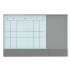 3N1 Magnetic Glass Dry Erase Combo Board, 36 x 24, Month