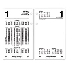 Financial Desk Calendar Refill, 3 1/2 x 6, White, 201