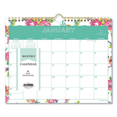 Day Designer Wirebound Wall Calendar, 11 x 8 3/4, White