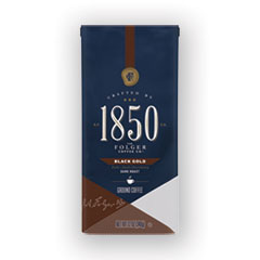 1850 Coffee, Black Gold Dark Roast Ground, 12 oz Bag,