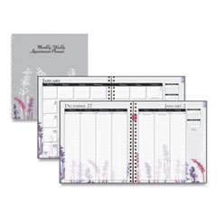 100% Recycled Wild Flower Monthly Weekly Planner, 9 x