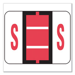 A-Z Color-Coded Bar-Style End Tab Labels, Letter S, Pink,