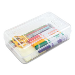 Gem Polypropylene Pencil Box with Lid, Clear, 8 1/2 x 5