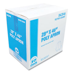 Poly Apron, White, 28 in. x 46 in., 100/Pack, One Size
