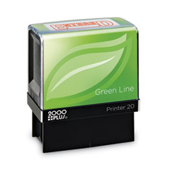 Green Line Message Stamp, Entered, 1 1/2 x 9/16, Red