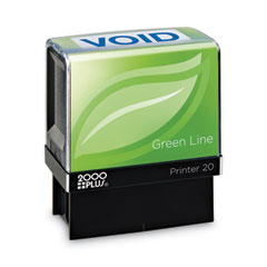 Green Line Message Stamp, Void, 1 1/2 x 9/16, Blue