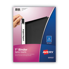 Binder Spine Inserts, 1&quot; Spine Width, 8 Inserts/Sheet,