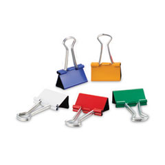 Binder Clips in Dispenser Tub, Medium, Assorted Colors,