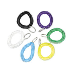 Wrist Coil Plus Key Ring, Plastic, Assorted Colors,