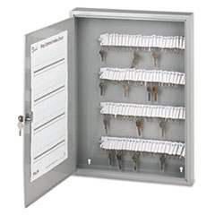 Locking Key Cabinet, 100-Key, Steel, Gray, 16 1/2 x 3 x 22