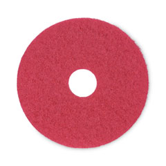 Buffing Floor Pads, 15&quot; Diameter, Red, 5/Carton