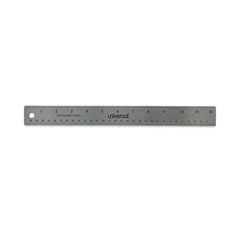 Stainless Steel Ruler w/Cork Back and Hanging Hole, 12",