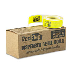 Arrow Message Page Flag Refills, "Sign Here", Yellow,
