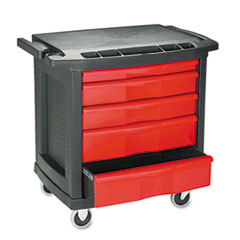 Five-Drawer Mobile Workcenter, 32 1/2w x 20d x