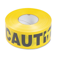 Caution Barricade Safety Tape, Yellow, 3w x 1000ft Rol