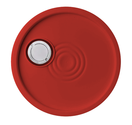 5 Gallon HDPE Cover, 90 Mil,  Red, Tear Strip, Spout