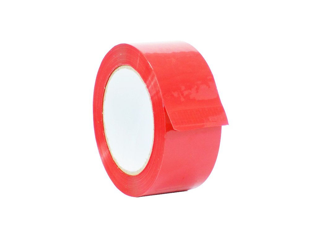 Carton Sealing Tape, 2&quot; x 1.9M x 110YD, Red, Acrylic,